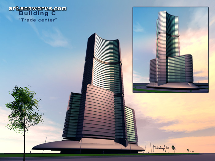 business trade center building concept