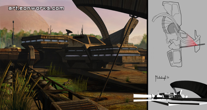 concept artwork of mining complex